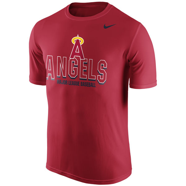 MLB Men Los Angeles Angels of Anaheim Nike Cooperstown Legend Team Issue Performance TShirt  Red->->Sports Accessory